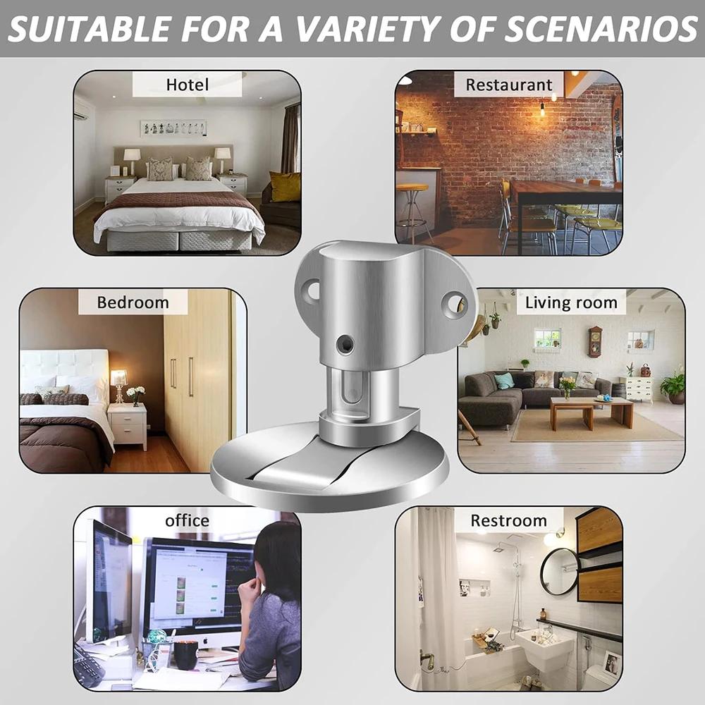 1-5Pcs Adjustable Magnetic Door Stopper - Punch-Free Zinc Alloy Anti-Collision Holder (Hidden Design) for Door Hardware