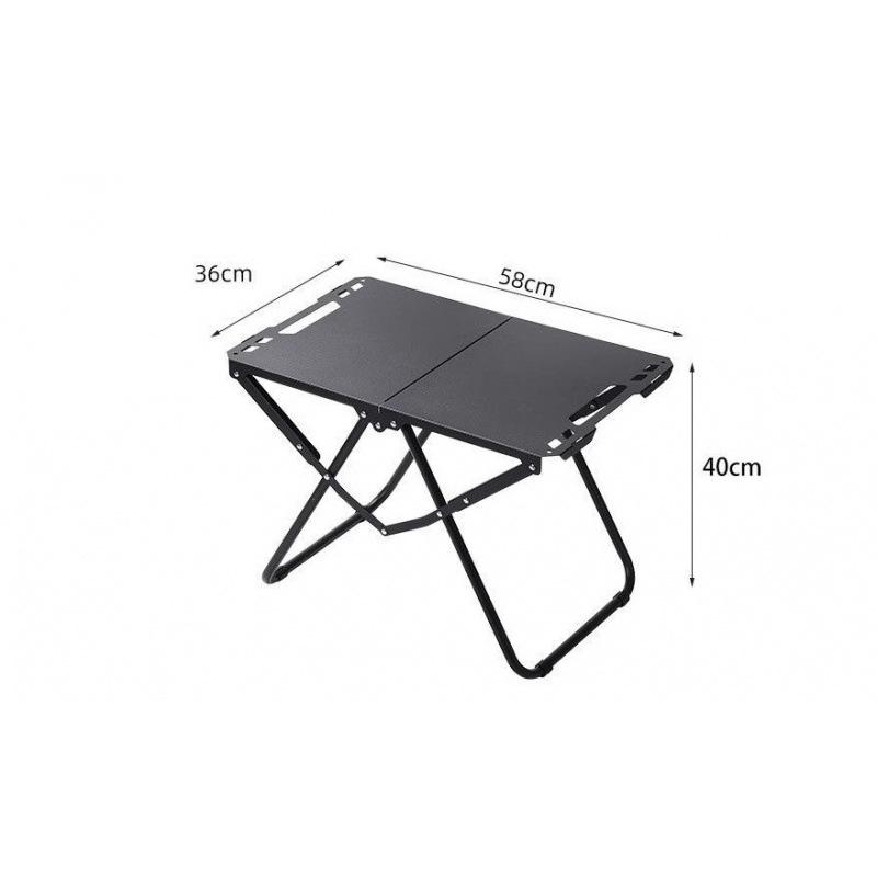 Compact Folding Picnic and Camping Table Set with Tactical Lamp Stand