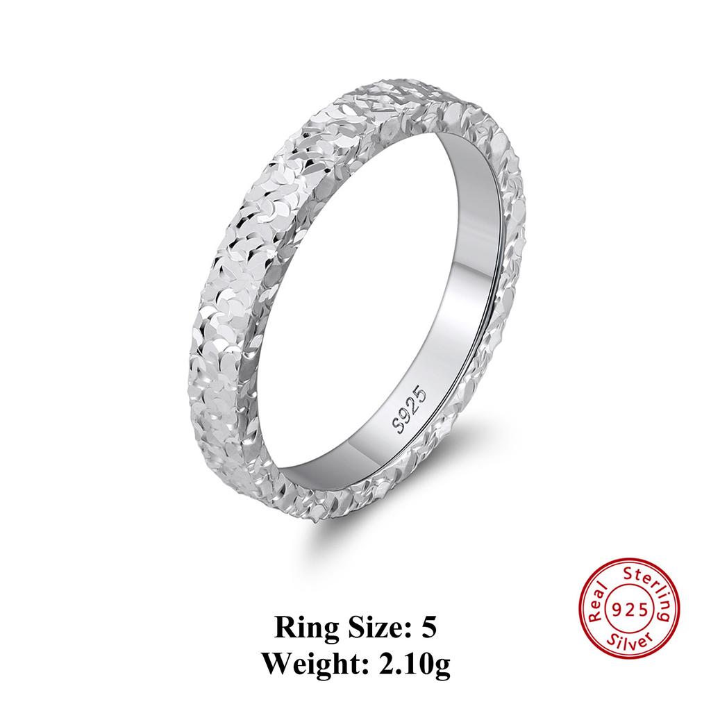 ORSA JEWELS Hammered Texture 925 Sterling Silver Eternity Ring Various Size Selection Unisex Style Casual Wearing Jewelry APR34