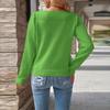 Women's Fashionable Casual Openwork Long-Sleeved Off-the-Shoulder Pullover Knit Top