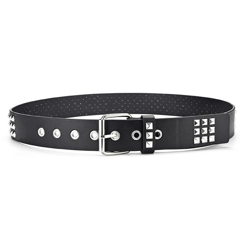 Square Bead Rivet Belt Metal Pyramid Belt Men'S And Women'S Belt Punk Hardware Jeans Belt