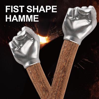 Stainless Steel Fist Shape Hammer Wood Handle for Creative Home Outdoor Camping Nail Hammer Decorative Ornament Gift