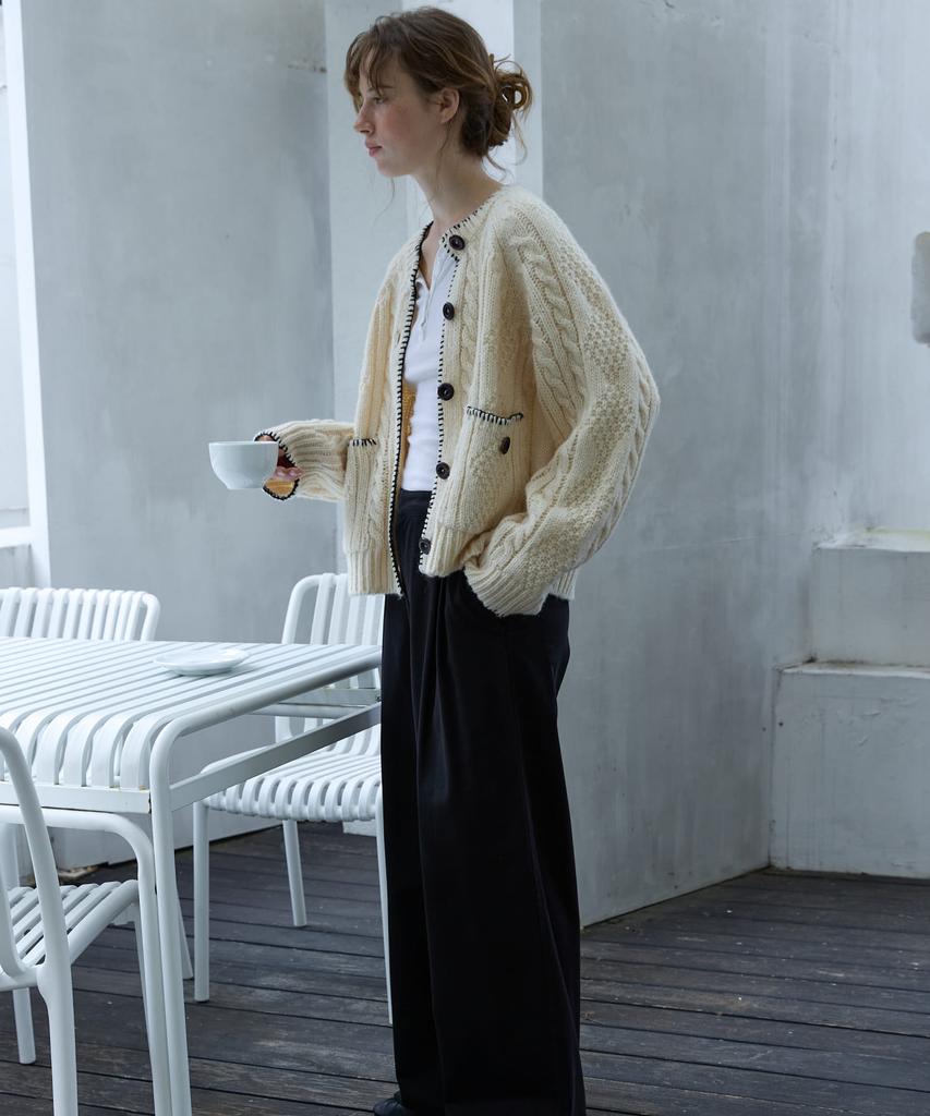 OPENDOORSTUDIO Pleated Wide Slacks Black