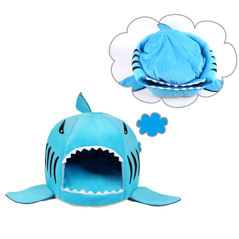 Cat Nest Can Be Used In All Seasons Spring and Summer Shark Nest Small Dog Teddy Dual-purpose Folding Removable and Washable Cat Bed