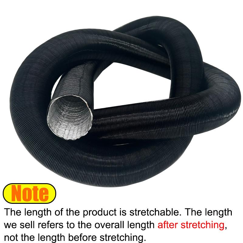 25mm 42mm 60mm 50mm 75mm 80mm Air Diesel Parking Heater Duct Pipe Tube Hose 3M 5M Length With 2 Clamps For Webasto Eberspacher