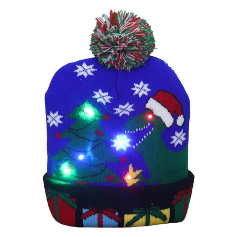 Cheap LED Christmas Hat Light Up Christmas Hat Dinosaur Ugly Hat Unisex