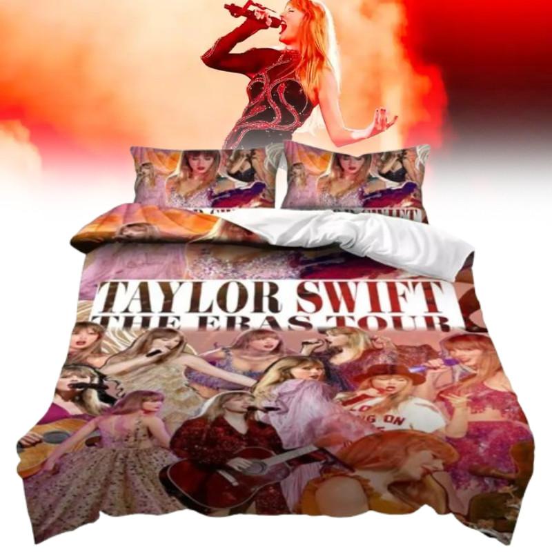 Character Swift Taylor Pattern Print Duvet Cover Pillowcase Set Bedroom Bedding