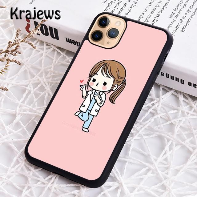 Krajews Cute Nurse Girl Soft Phone Case Cover For IPhone 18 17 Air 16 15 14 Plus 11 12 13 Pro Max Coque Shell Fundas