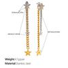 Romantic Fresh Star Tassel Pendant Earrings & Necklace, Light Luxury Niche Simple Jewelry Set