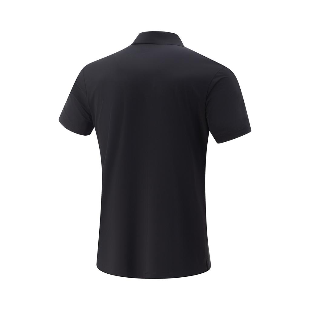 Li-Ning Comfortable Casual Simple Versatile Breathable Solid Color Short Sleeve Polo Shirt Men tops Black APLV575-1