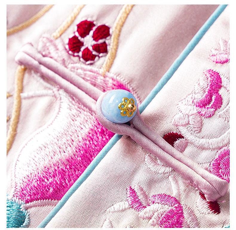 Dámský retro kardigan bez rukávů: Čínský styl s těžkou výšivkou a žabkovým zapínáním - Všestranná jarní/podzimní vesta