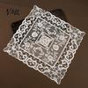 Retro European Style Table Linens Lace Placemat, White Floral Doilies, Embroidered Mat, Elegant Photo Backdrop Prop Sheer Mesh Doily for Tea