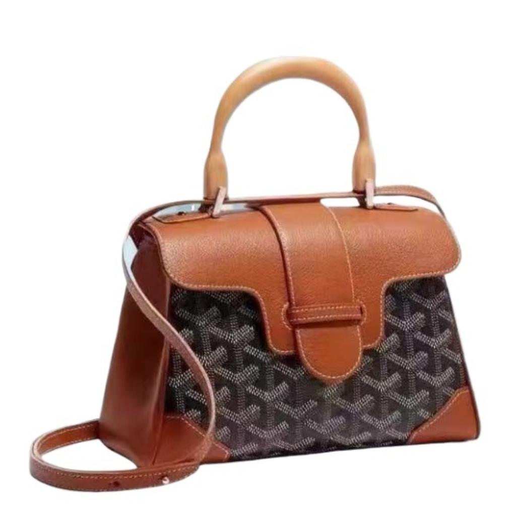 Women's PU Shoulder Bag with Wooden Handle, Crossbody & Handheld Purse