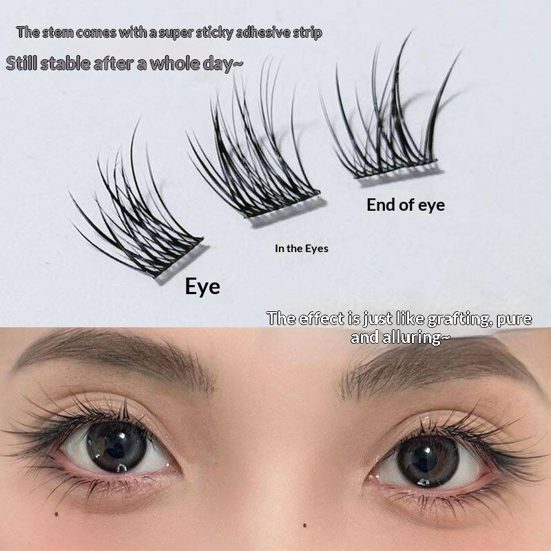 Natural And Realistic Large-Capacity Glue-Free False Eyelashes Curled In Sections Long-Lasting And Durable