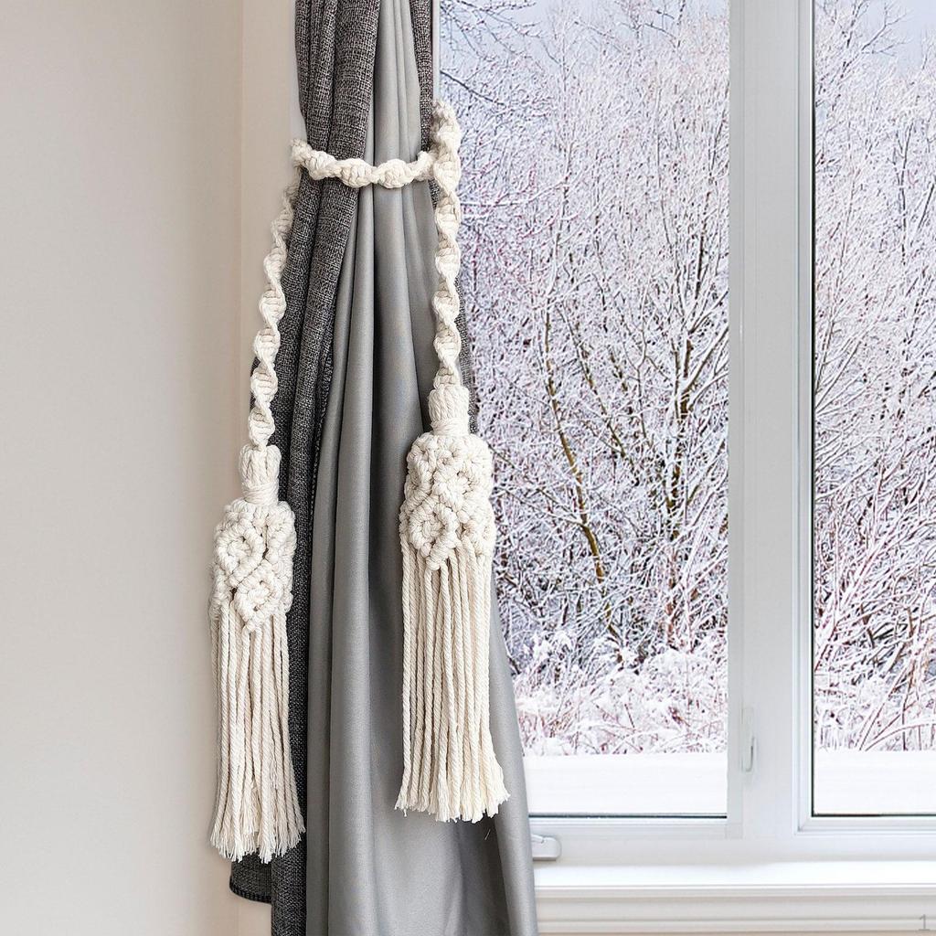 Bohemian Macrame Curtain Tieback, Decorative, Elegant, for Window, Patio, Cabana Or Bedroom.