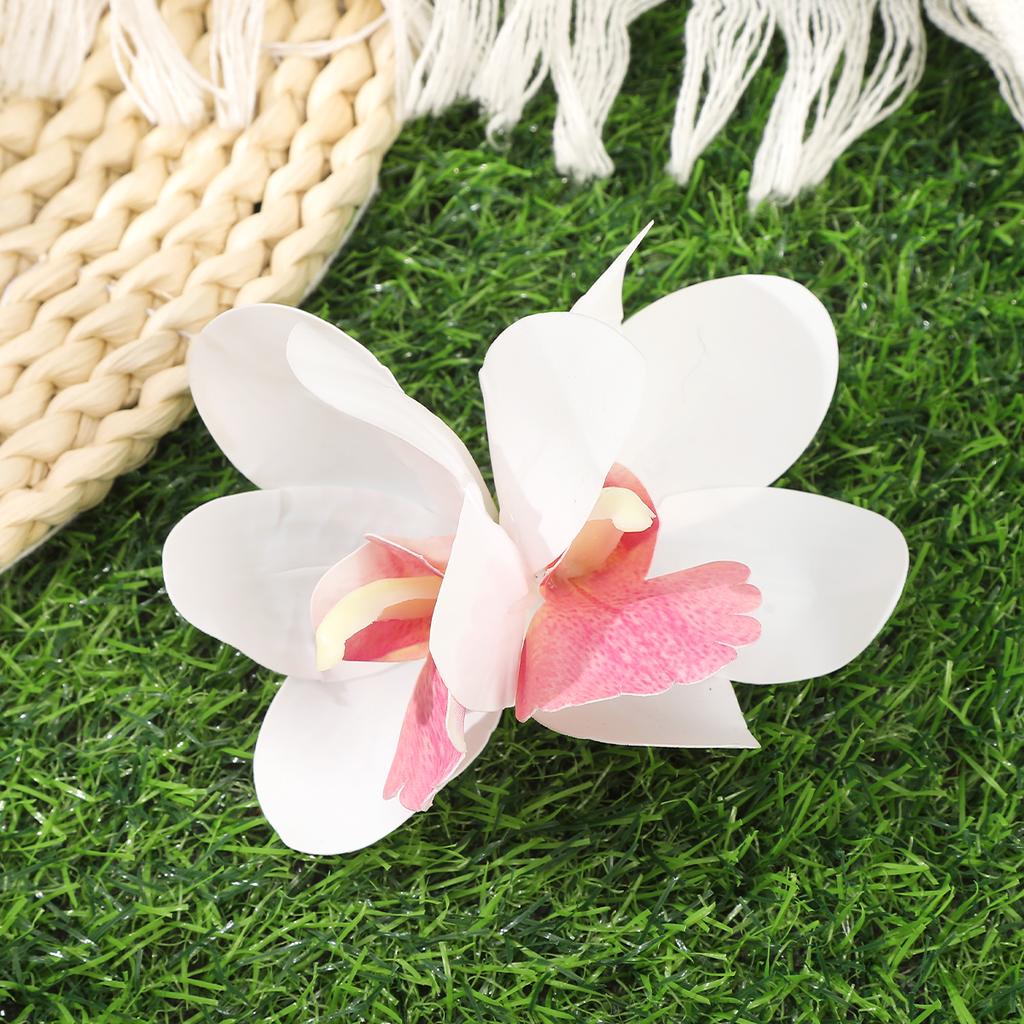 AWAYTR Kolorowa Orchidea Cymbidium Spinka do Włosów Kaczydziobowa Floralne Klipsy do Włosów Walentynkowe Nakrycie Głowy Akcesoria do Włosów Dziewczynki Prezent Festiwalowy