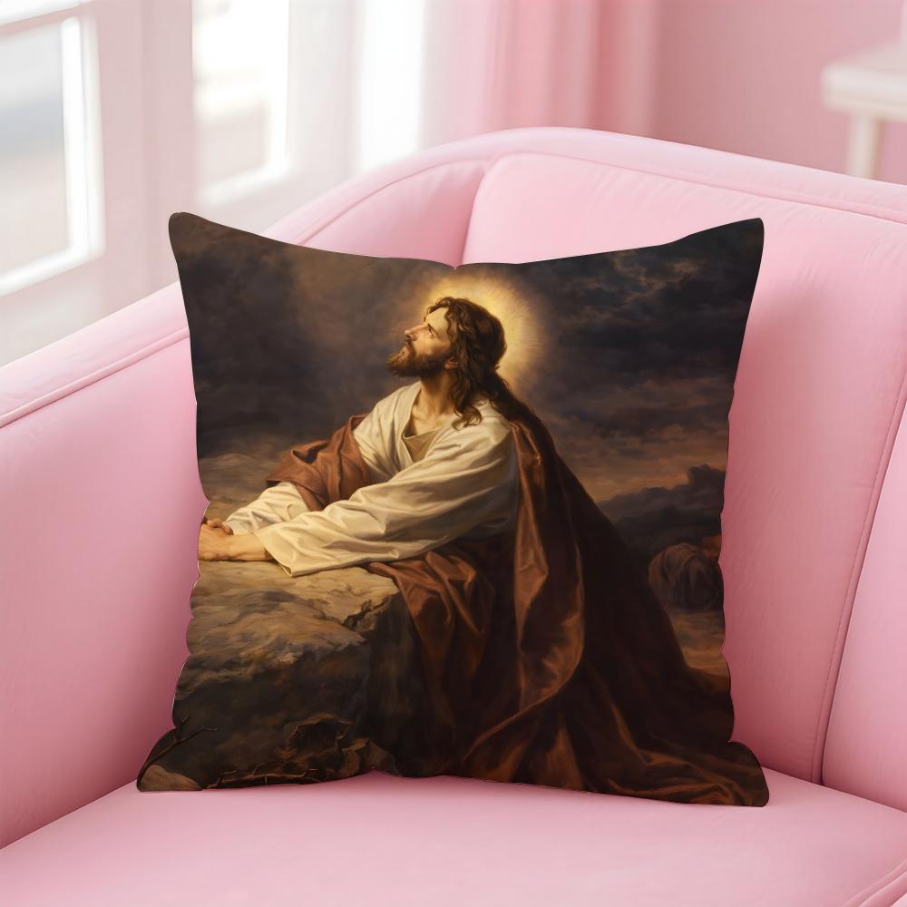JJesus Christ Cushion Cover Pillow Case Soft Friendly Fabric  Concealed Zipper