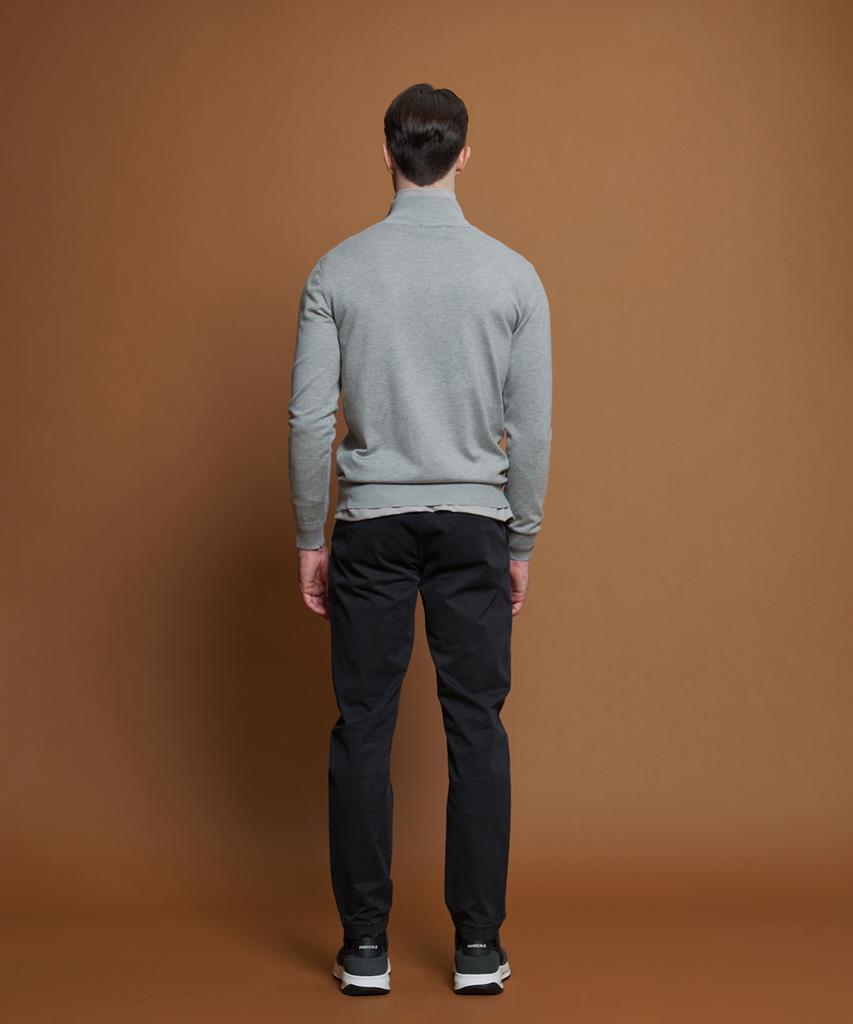 PANICALE Light Gray Soft Half-Zip Knit (Type A)