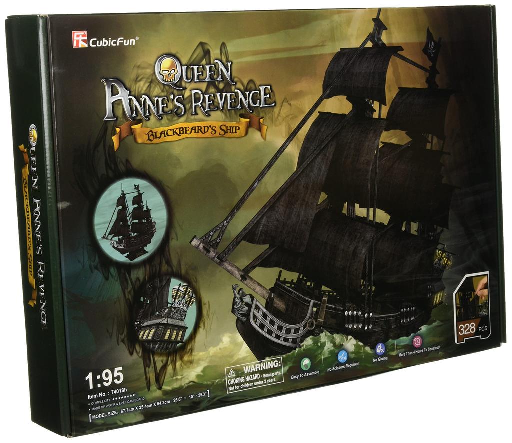 3D Puzzle, 308 Pieces, Blackbeard's Queen Anne's Revenge, Big Size, T4018h