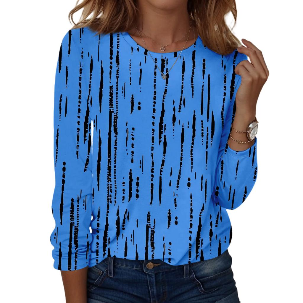 Košile s dlouhým rukávem pro ženy Roztomilý potisk Grafika Trička Halenky Běžné Velikosti Zásadní topy Pulovr