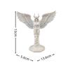 White Horned Angel 3D Print Statue Hand Carved Wings Art Piece for Home Office Thanksgiving Gift