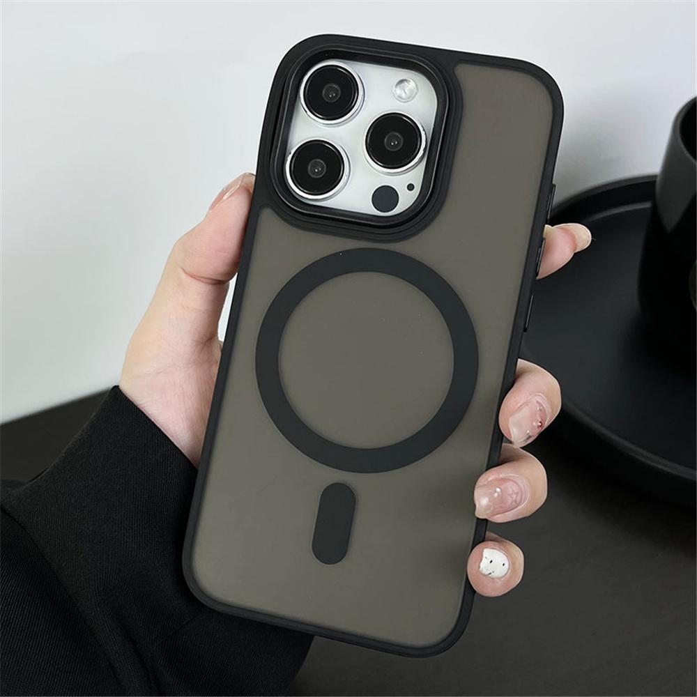 Matte Translucent For Magnetic Wireless Charge Case For For Iphone 17 16 11 12 13 14 1 Pro Max Hard Armor Shockproof Cover