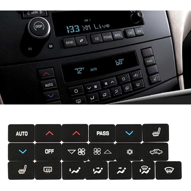 Car Repair Decals Sticker Fit for Buick Lacrosse 2005 2006 2007 2008 2009 Button Repair Decal Sticker Premium Vinyl Fix Ruined Button Steering A/C