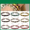 Artistic Bohemian Wave And Diamond Shape Leather Bracelet Fashionable Wristband For Women