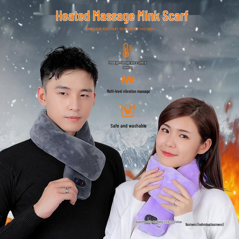 Smart Heating & Massage Scarf - Dual Control, Black Technology
