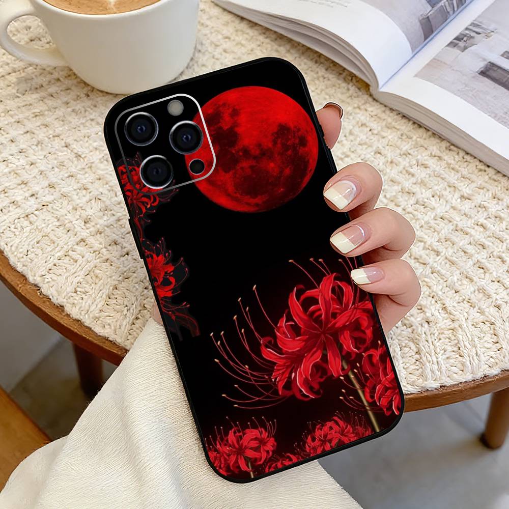 Гуль R-Красная Паукообразная Лилия Токио-о Чехол для Телефона Для iPhone 17,16,15,14,13,12,11 Plus,Pro Max,XS,Мягкий Силиконовый Черный Чехол iPhone15Pro