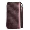 New Zipper Buckle Long Wallet Solid Color PU Leather Money Clip Minimalist Carbon Fiber Multi-Slot Card Holder Men