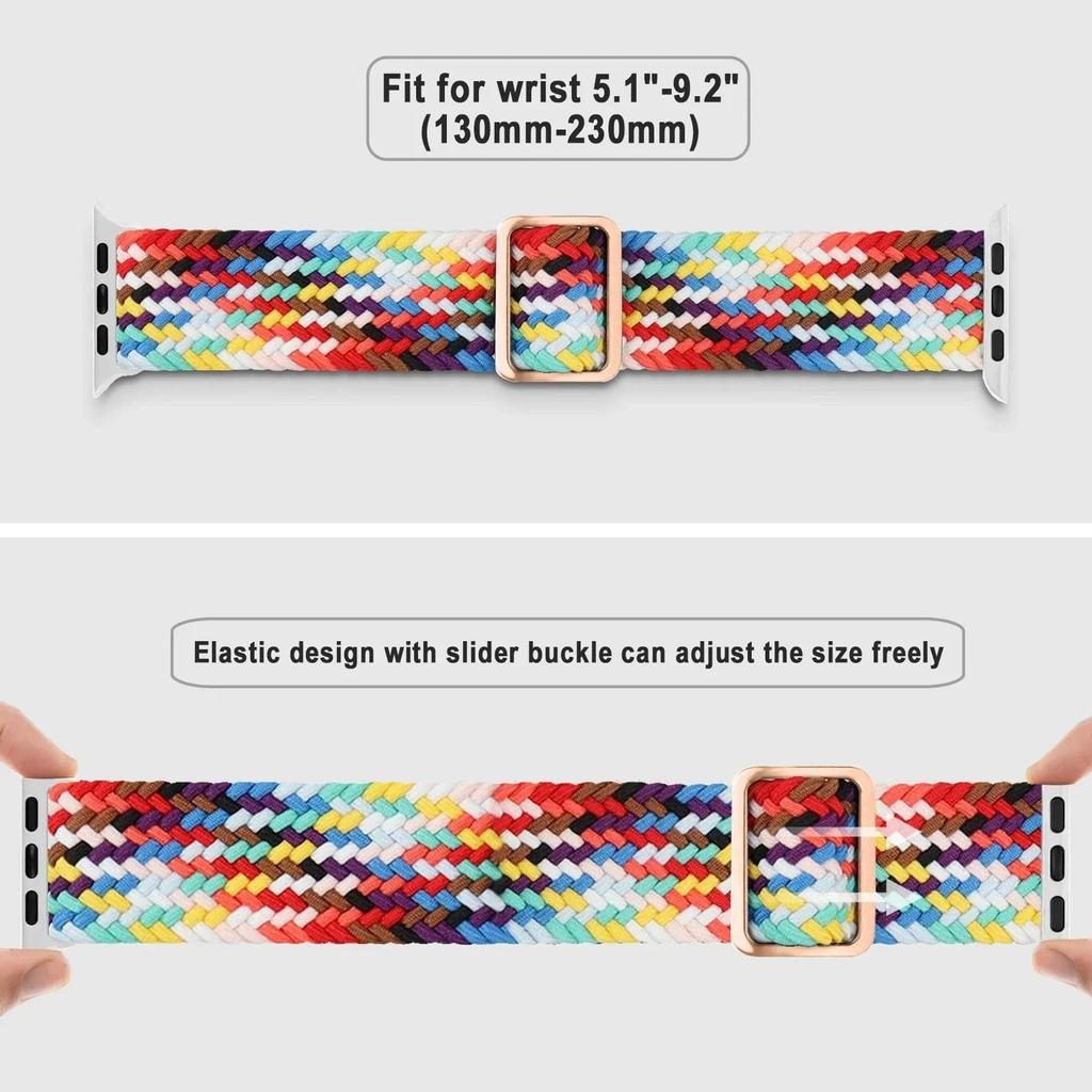 Braided Solo Loop For Apple Watch Ultra Band 40mm 44mm 41mm 38mm 49mm 45mm Elastic Nylon Bracelet iWatch Series 9 8 7 3 Se Strap