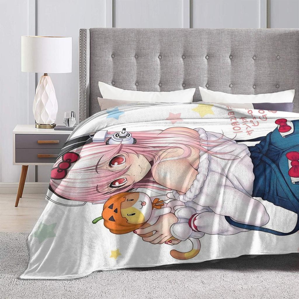 Super Sonico Flannel Blanket Winter Warm Throw Blanket for Boy Girl Bedroom Graphic Bedspread Sofa Bed Cover
