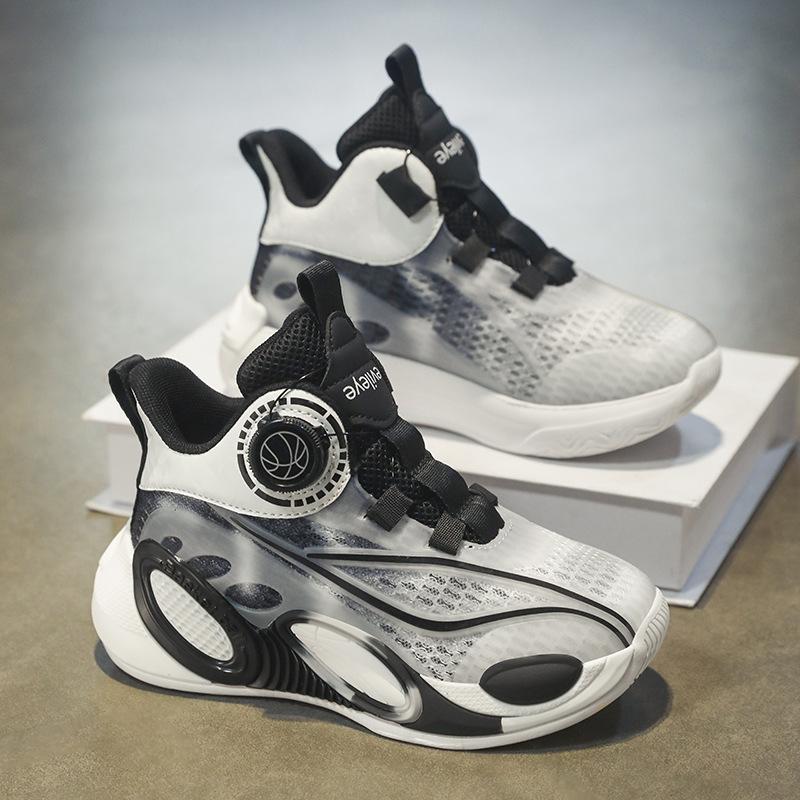 Girls Shoes Sneakers Summer 2025 New Mesh Breathable Children's Non-slip Basketball Shoes Older Children's Wear-resistant Running Shoes