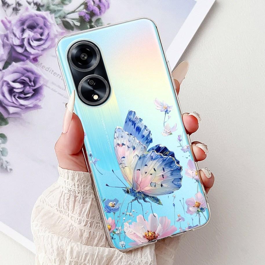 For OPPO F23 Case CPH2527 Cover Fashion Marble Flower Soft Slim Silicone Back Cover on OPPO A98 A1 5G CPH2529 OPPOF23 Phone Case