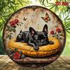 Retro Bulldog Butterfly Metal Wall Sign Vintage Tin Poster Home Decor