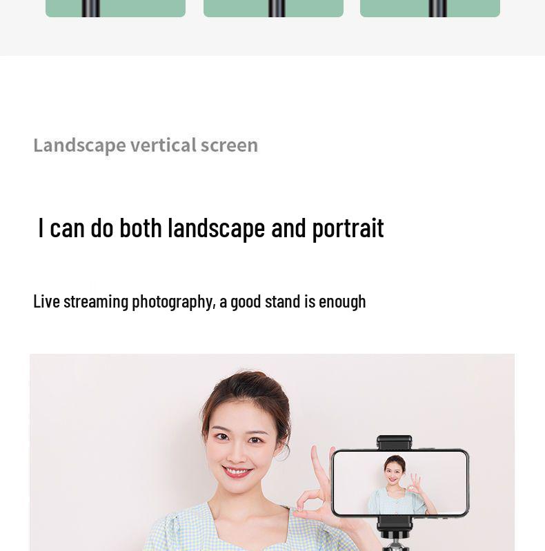 Dual Mobile Phone Outdoor Live Streaming Stand with Multi-Angle Capability, Fill Light, and Tripod.