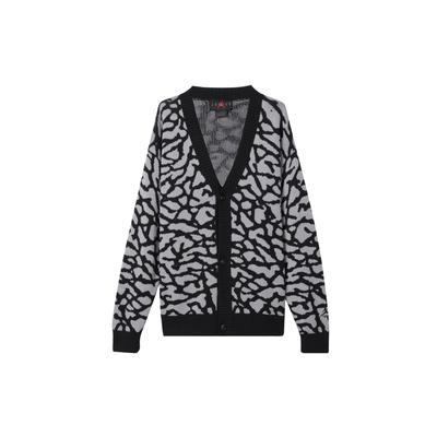 Pletený kardigan Fight Heritage (Velikost Asie) Černá Cementově šedá Pánská Streetwear DV7574-010