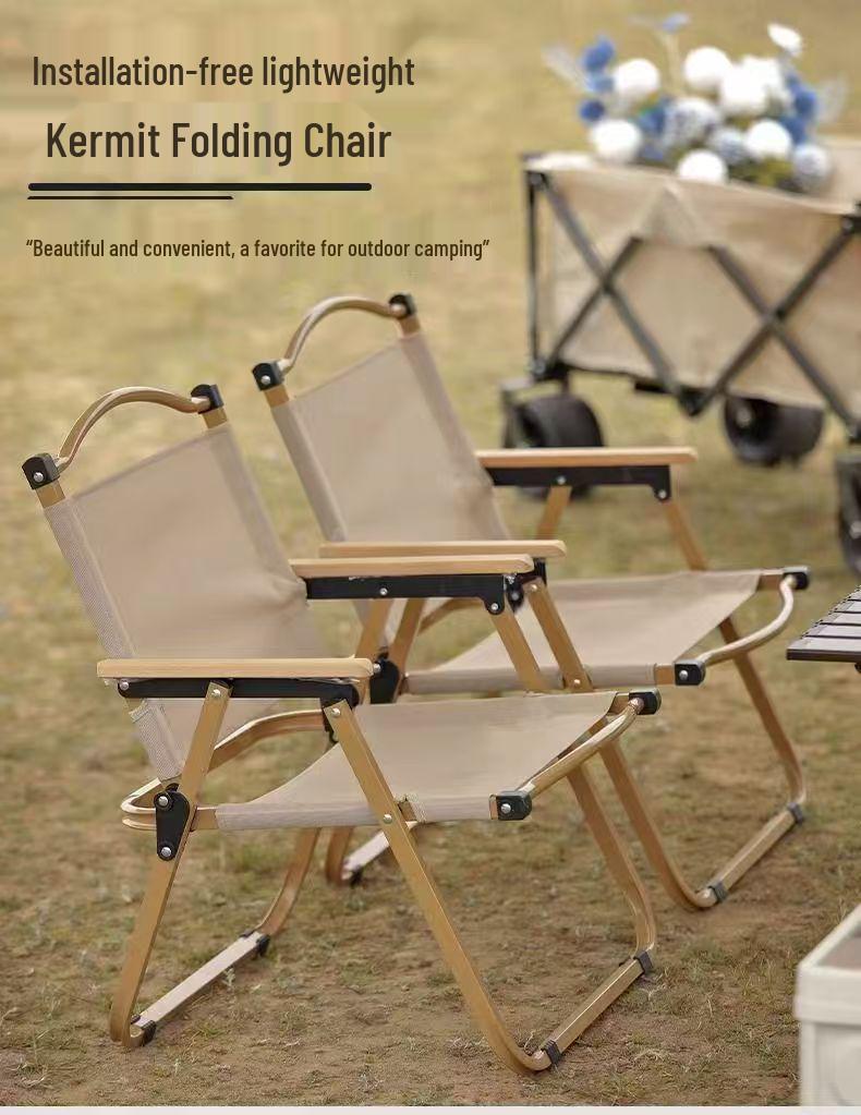 Portable Outdoor Folding Carbon Steel Roll-Up Table and Chairs Set for Camping, Picnics, or BBQs.