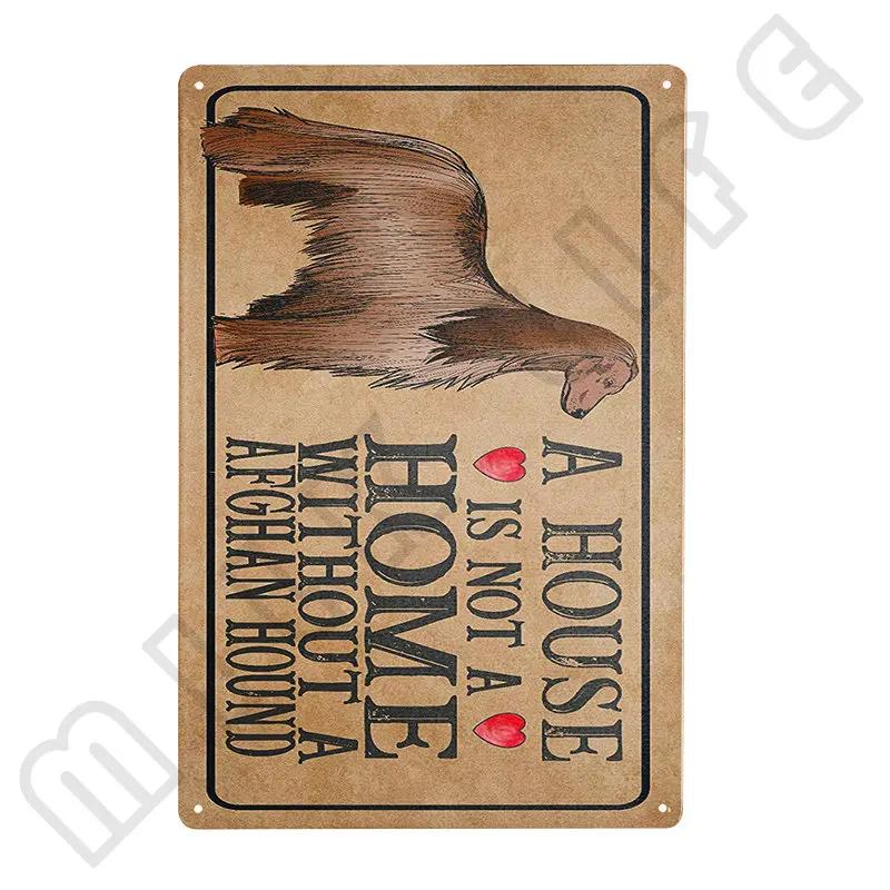 Afghan Hound Vintage Poster Metal Signs Retro Tin Sign Decorative Plaque Room Decoration for Pub Bar Man Cave Club Wall Decor