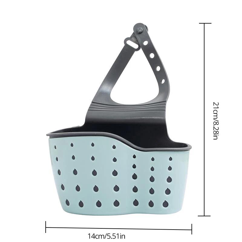 1Pc Sky Blue Creative Sink  And Drainage Rack Hanging Bag Kitchen Faucet Adjustable  And Hanging Basket Sink strainer Strainer