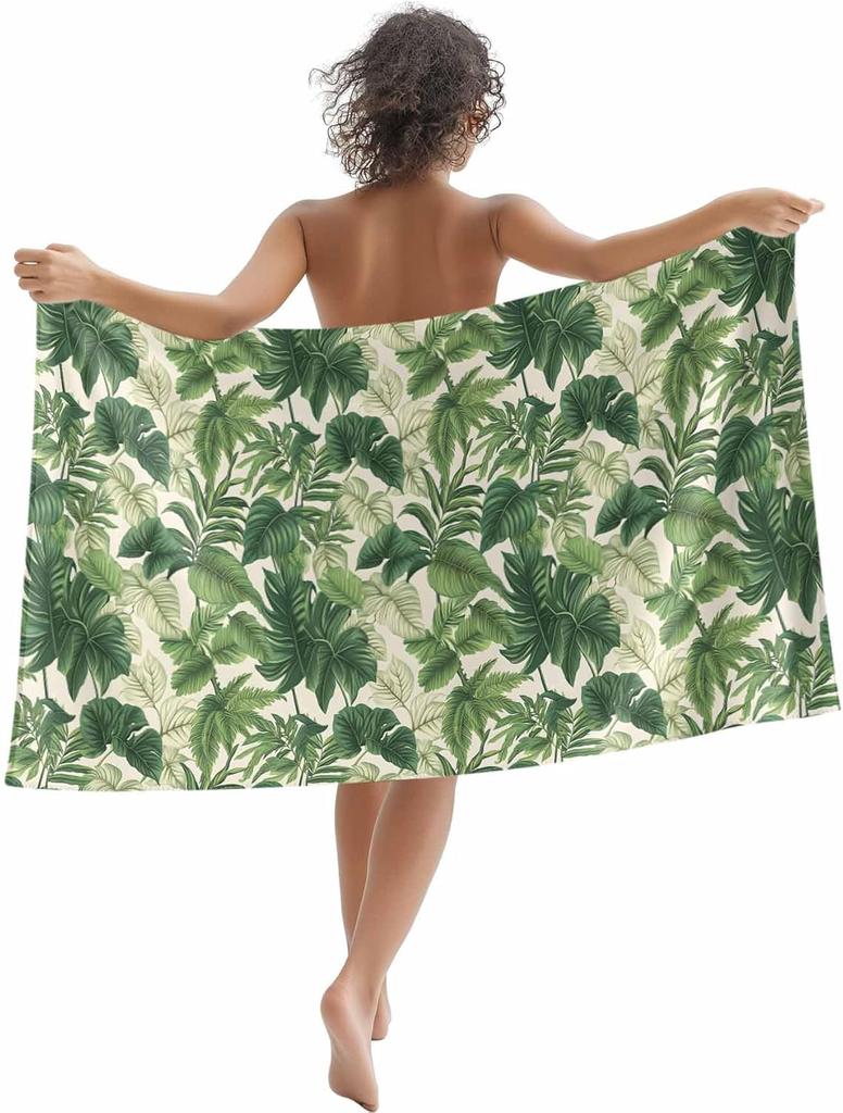 Beach Towel Summer Ocean Beach Microfiber Sand Free Towel, Blue Sky Sea Soft Absorbent Quick Dry Travel Towels for Women Men