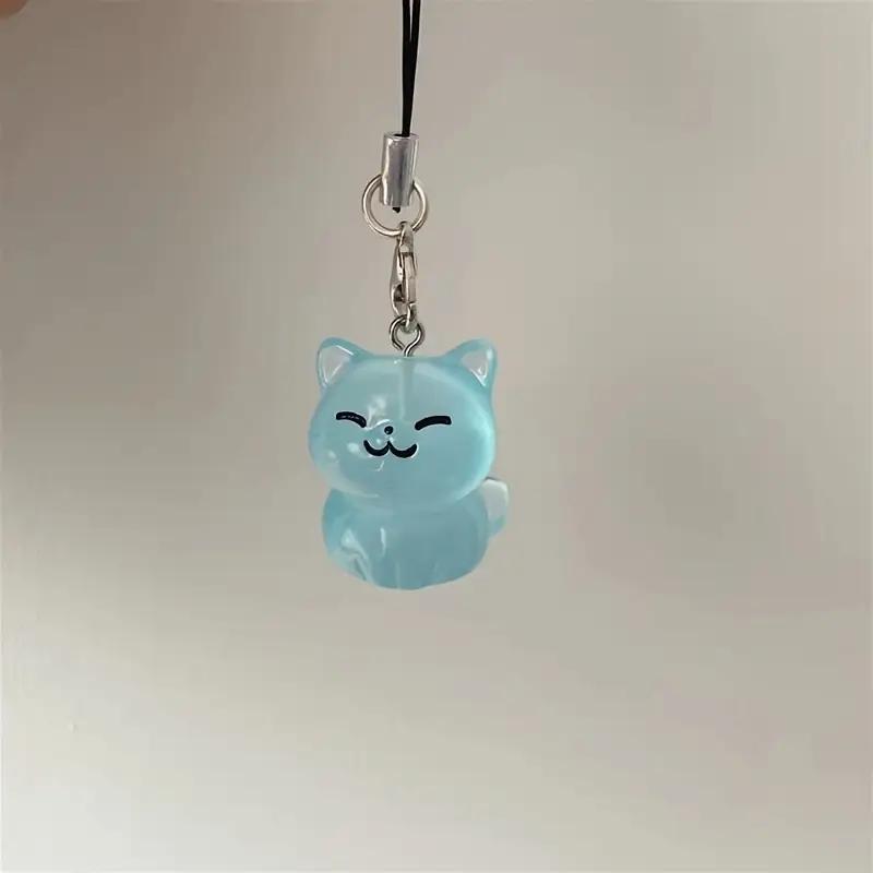 Uroczy Kot Błyszczący Wisiorek do Telefonu Komórkowego Zawieszki Żywiczna Łańcuszek Do iP 16 Aparatu CCD Akcesoria do Torby na Zamek Ins Korea Kawaii Anime Etui