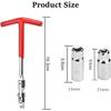 Spark Plug Spanner with 2 Spark Plug Inserts 16/21mm Candle Wrench T-Handle Wrench Set Spark Plugs Joint Wrench Tool Set for Car & Motorcycle