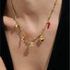 Multi Charms Necklace Bracelet In 18k Gold Plated Stainless Steel Necklaces Matching Bracelets Jewelry Set For Women