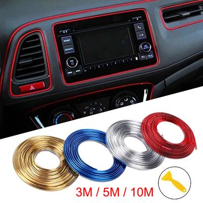 3/5/10M Auto Dichtung Styling Innen Aufkleber Dekoration Streifen Leisten Auto Tür Dashboard Air Outlet Lenkung Streifen für