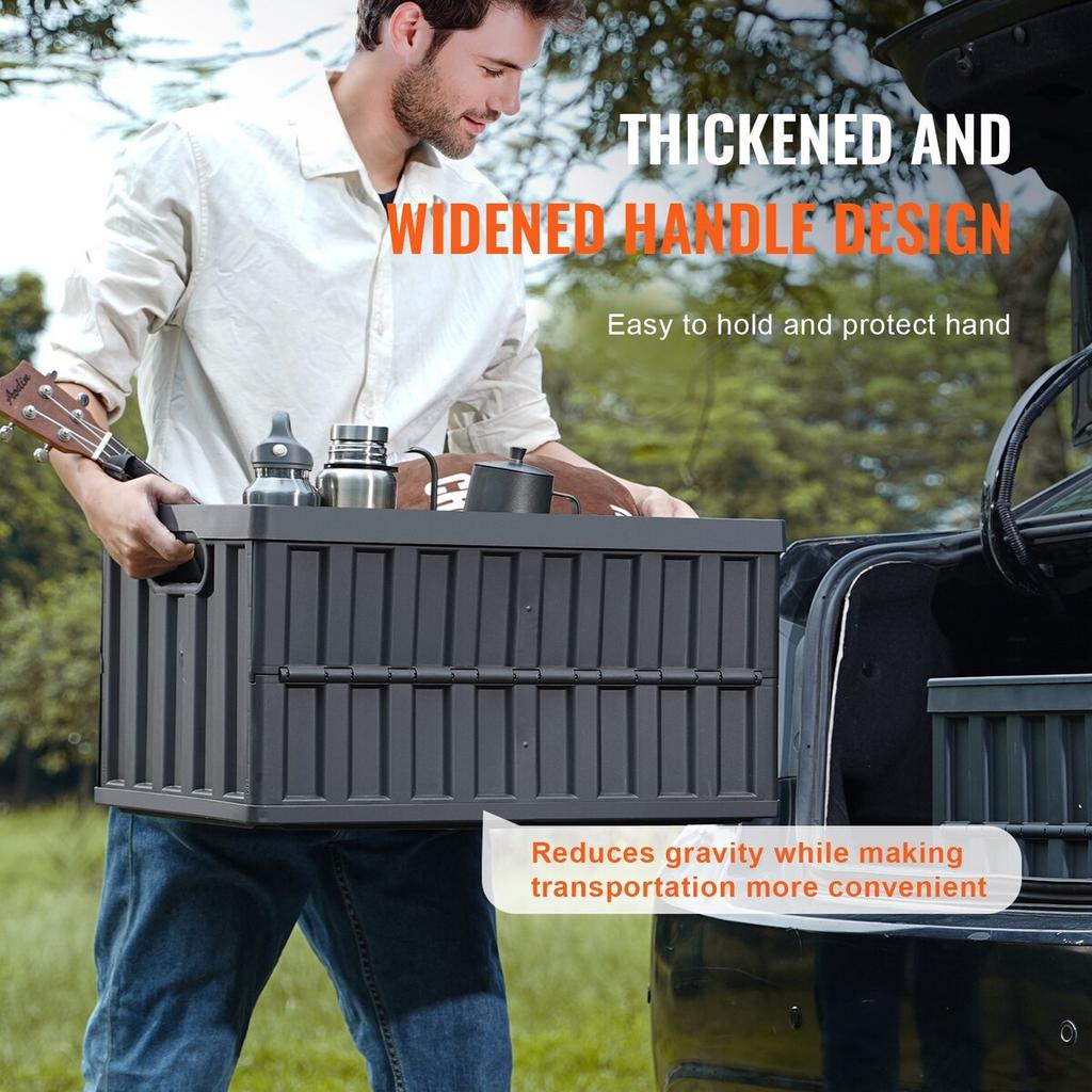 Faltbare Aufbewahrungsboxen mit Deckel, 65L 3er-Pack, Zusammenklappbare stapelbare Kunststoff-Transportkisten mit Griffen, Große strapazierfähige Behälter für Kleidung, Spielzeug,