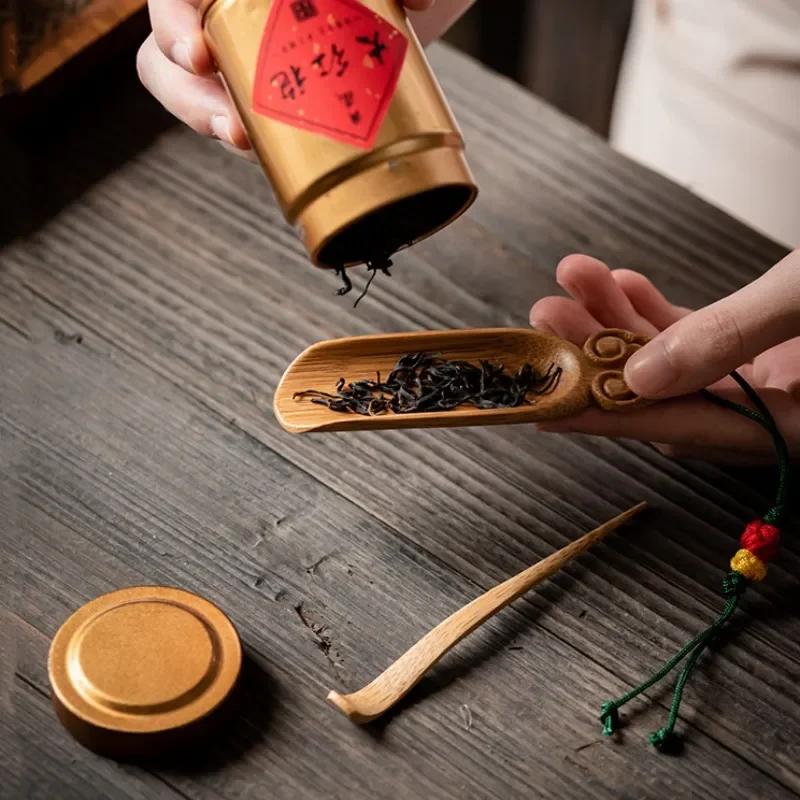 Traditionelles Retro Chaze Tee-Nadel-Set Handgefertigtes Teezubehör Kaffeebohnen-Dosierablagen Gewürzspender-Werkzeuge Geschenke