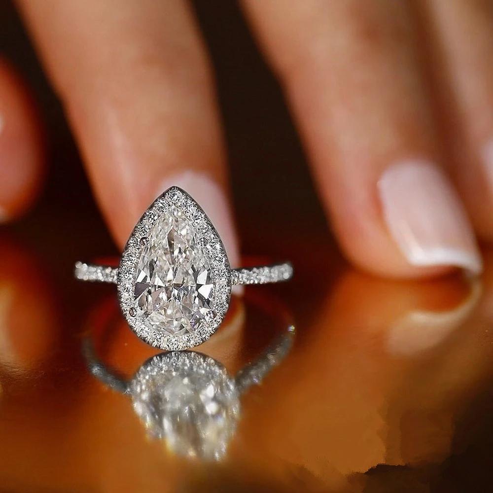 Wedding Rings For Women Zircon Charms Bridal White Gold Color Engagement Promise Ring Trendy Korean Marriage Jewelry Wholesale 5