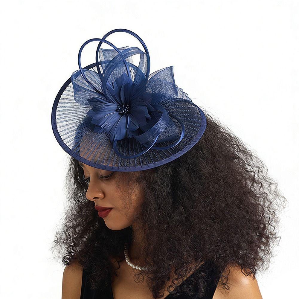 Fascinator Floreale con Velo in Rete Cappello Parrucca Fascinator Fascia per Capelli Fascinator in Sinamay Feste in Costume